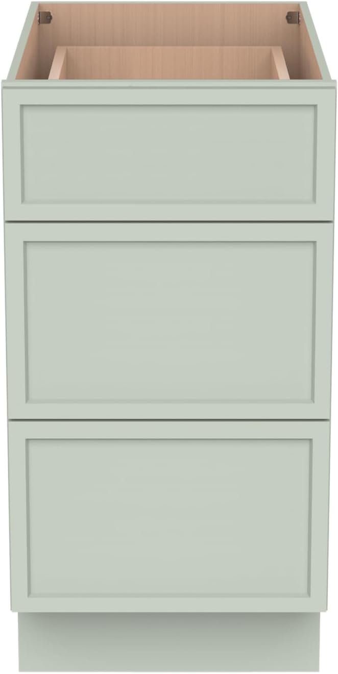 Newtown 3-Drawer Solid Wood Cabinet Premium Storage Organizer for Kitchen,Office Files, Essentials, and Mor Versatile and Stylish Drawer Cabinet for Home (NT-Jade Green, 15"W x 24"D x 34.5"H)