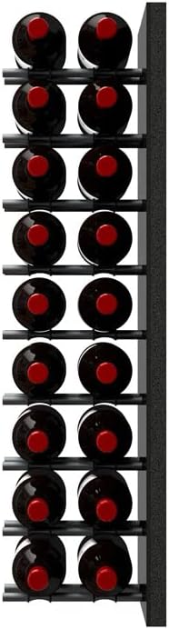 Ultra Wine Racks Fusion Wine Wall Label-Out (3 Foot, Double Deep, Black Acrylic, Matte Black Peg) ??Modular Wine Rack for 18 Bottles, Easy Installation for Home Bar or Wine Cellar