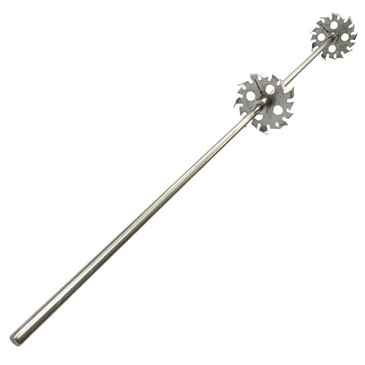 Cosmostar Stainless Steel Mixing 2 Gear Blades 55 Gallon Paint Mixer Stirring Propeller Tools for Paint Epoxy, Resin, Silicone Stirrer Paddle with OD: 0.47??Shaft Rod, Gear OD: 3.9" (2 Blades)