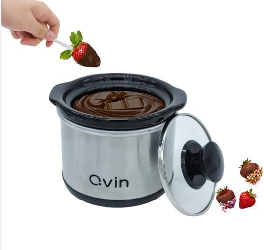Mini Slow Cooker 0.65qt(20oz) warmer, fondue pot set,chocolate melting pot (stainless steel)??(S/S)