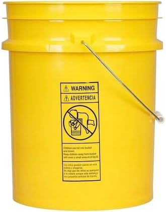 House Naturals 5 Gallon Food Grade Multi Color Buckets (Yellow Aqua Lime Green)- Pack of 3- Made in USA (No lids)