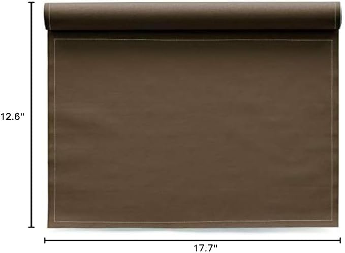 MY DRAP Washable and Reuseable Cloth Placemat - 17.7 x 12.6 in (12 Per Roll, Cotton Taupe)