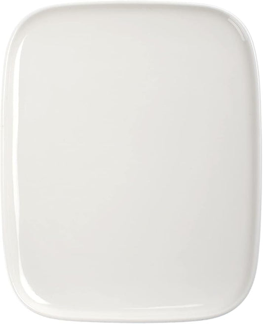 MARIMEKKO Oiva Rectangular Plate ??Refine Your Kitchen D챕cor with Our Iconic White Stoneware ??Stylish & Classic White Rectangular Plates to Elevate Your Dining Experience (5 in x 6 in)