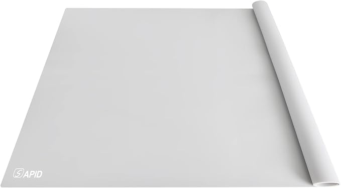Extra Large Silicone Mat 36" x 24" Place Mats, Heat Resistant Mat for Kitchen Countertop Protector, Thick Placemats Washable Silicone Mats for Kitchen Counter Mat Dining Table Mat, Grey, Sapid