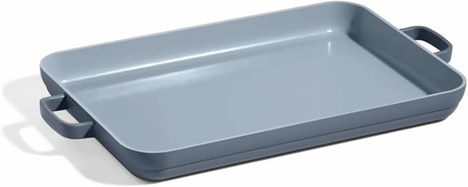 Our Place Griddle Pan - Versatile Nonstick Ceramic Sheet Pan & Stovetop Griddle | Toxin-Free, Dual-Use, with Ergonomic Handles | 5 Qt Capacity, Oven Safe up to 450째F | Blue Salt