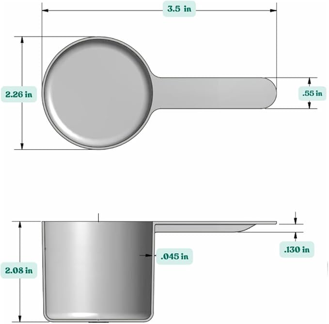 Supplement and Supply 1/2 Cup (4 Oz. | 118.4 mL) Scoop for Coffee, Protein Powder, Pet Food, Spices, Grains, Dry Goods ??Food-Grade BPA-Free Plastic Measuring Spoon (Pack of 100) Short Handle