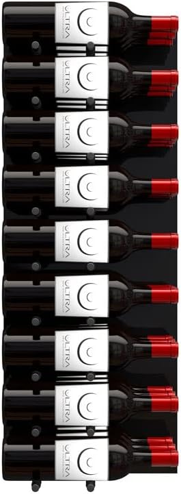 Ultra Wine Racks Fusion Wine Wall Label-Out (3 Foot, Triple Deep, Black Acrylic, Matte Black Peg) ??Modular Wine Rack for 27 Bottles, Easy Installation for Home Bar or Wine Cellar