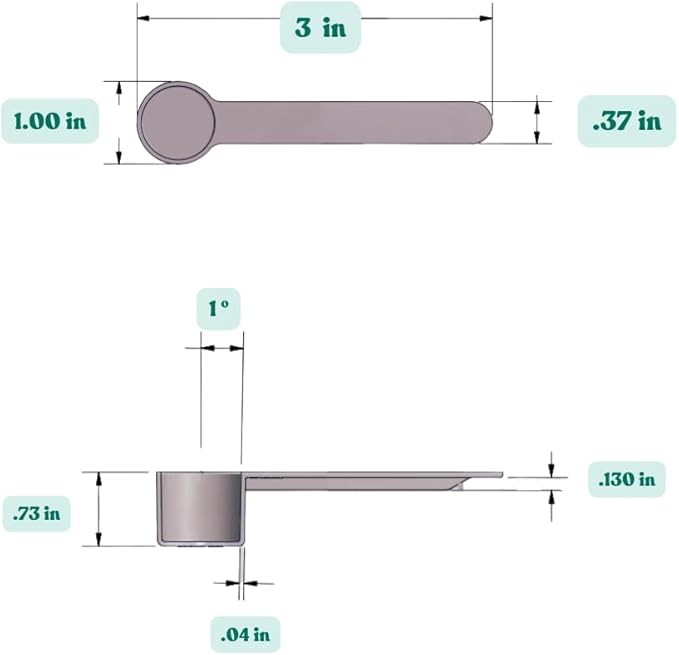 Supplement and Supply 1/2 Tbsp (1.5 Tsp | 7.5 mL) Scoop for Measuring Coffee, Grains, Protein, Spices and Other Dry Goods (Pack of 100) Short Handle