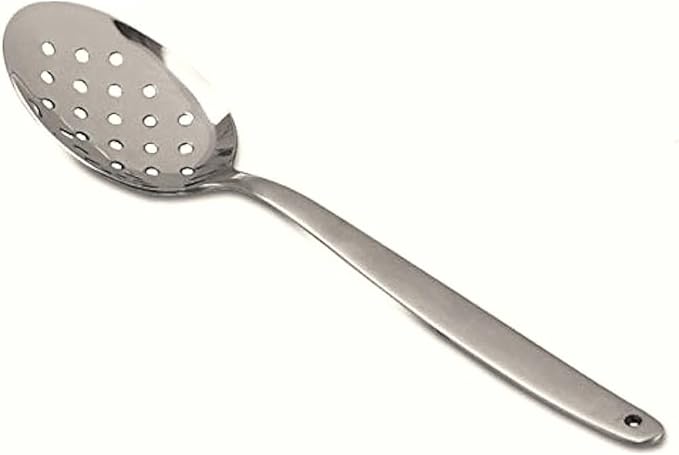 8 inch Kunz Spoon | Small Perforated 18/10 Stainless Steel Chef Spoon Dishwash Safe (Small Perforated)