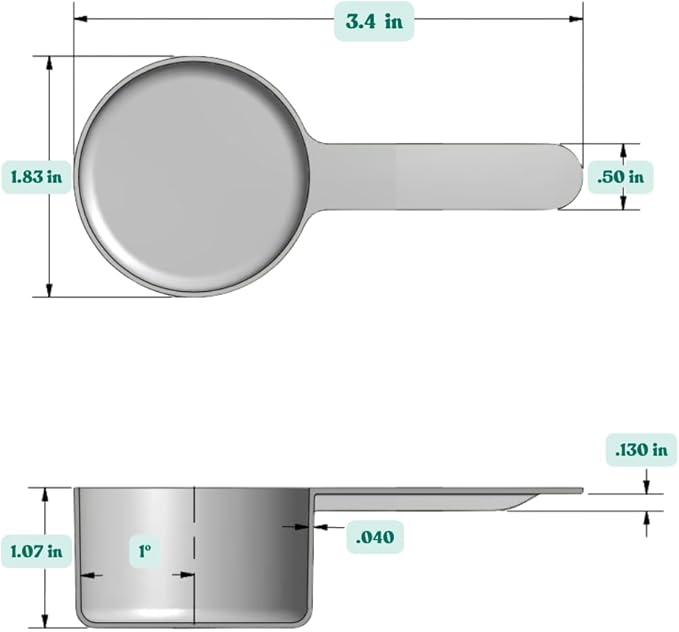 Supplement and Supply 8 Tsp (39 mL | 1.32 Oz.) Short Handle Scoop for Coffee, Protein Powder, Pet Food, Spices, Grains, Dry Goods ??Food-Grade BPA-Free Plastic Measuring Spoon (Pack of 5)