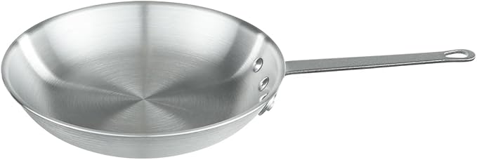 Chef Approved 14" Fry Pan | Fry Saut챕 Steak Pan Skillet with Firm Grip Rivet Handle for Kitchen Restaurant Diner Buffet | Gas Oven Ceramic Cooktop Compatible | Hand Wash Only, Aluminum, Natural Finish