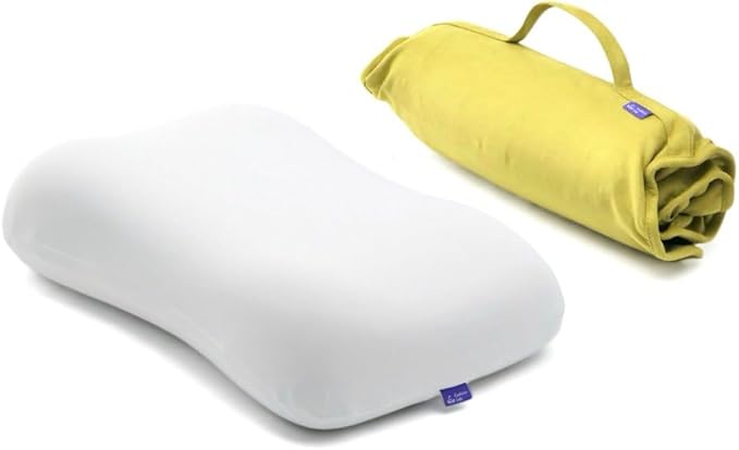 Cushion Lab Travel Deep Sleep Pillow ??Compact Memory Foam Neck Pillow for Sleeping, Portable Pillow for Hotels, Camping, Side & Back Sleepers, On-The-Go ??Spark