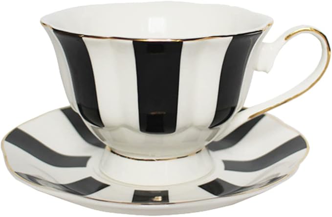 Hemoton Polka Dot Cup and Saucer Set Ceramic Coffee Mug with Saucer 5.3 Inch Vintage European Style Porcelain Coffee Cup for Latte Cappuccino Tea and Afternoon Tea Serving