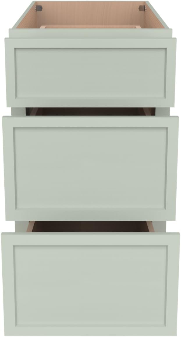 Newtown 3-Drawer Solid Wood Cabinet Premium Storage Organizer for Kitchen,Office Files, Essentials, and Mor Versatile and Stylish Drawer Cabinet for Home (NT-Jade Green, 12"W x 24"D x 34.4"H)