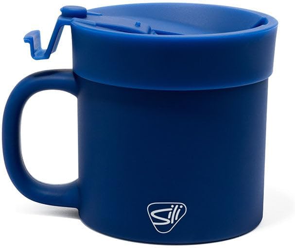 Silipint 16oz Silicone Coffee Mug Tumbler with Flip Lid ??Unbreakable Dishwasher Safe Microwave Oven & Freezer Compatible ??Non-Toxic Reusable Cup for Hot Coffee Tea or Cold Drinks (Classic Blue)