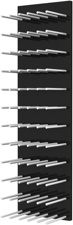 Fusion Wine Wall Cork-Out (4 Foot, Black Acrylic, Satin Aluminum Peg, Stores 36 Bottles) ??Modular Wine Rack for Easy Install in Home Bar or Wine Cellar