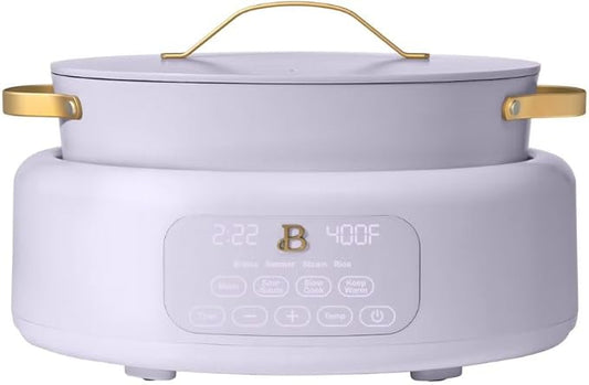 Beautiful 10-in-1 6-Qt Programmable Multi-Cooker with Oven-Safe Pot & 7 Presets ??Slow Cook, Rice, Steam, Saut챕 (lavander)