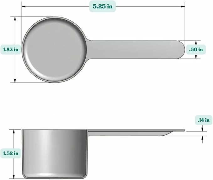 Supplement and Supply 55 mL (55 CC | 1.86 Oz.) Long Handle Scoop for Coffee, Protein Powder, Pet Food, Spices, Grains, Dry Goods ??Food-Grade BPA-Free Plastic Measuring Spoon (Pack of 25)