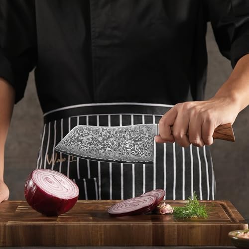 Wakoli EDIB Pro Cai Dao Knife ??Japanese Style Chef Knife | 7-Inch Genuine Damascus Steel Blade with VG10 Core | Ergonomic Pakkawood Handle | Professional Kitchen Tool in Gift Box