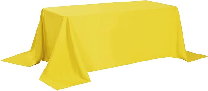Cupuamon Rectangle Tablecloth 90x132 inch Washable Polyester Fabric Table Cloth for Wedding Party Dining Banquet Decoration（90x132, Yellow）