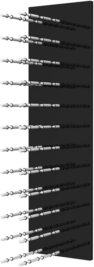 Ultra Wine Racks Fusion Wine Wall Label-Out (4 Foot, Triple Deep, Black Acrylic, Satin Aluminum Peg) ??Modular Wine Rack for 36 Bottles, Easy Installation for Home Bar or Wine Cellar
