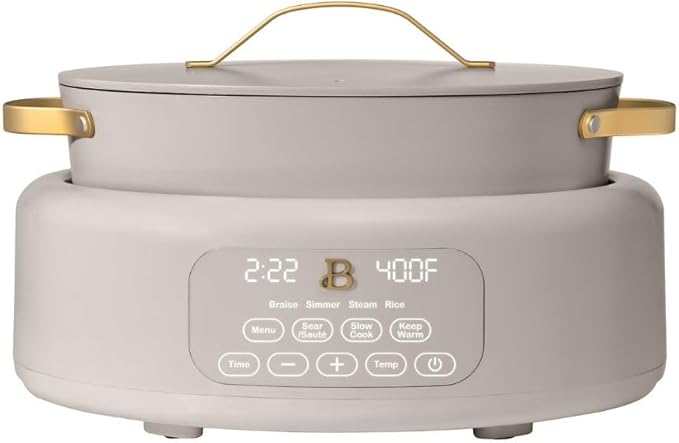 Beautiful 10-in-1 6-Qt Programmable Multi-Cooker with Oven-Safe Pot & 7 Presets ??Slow Cook, Rice, Steam, Saut챕 (Porcini Taupe)