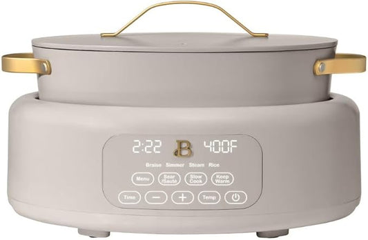 Beautiful 10-in-1 6-Qt Programmable Multi-Cooker with Oven-Safe Pot & 7 Presets ??Slow Cook, Rice, Steam, Saut챕 (Porcini Taupe)