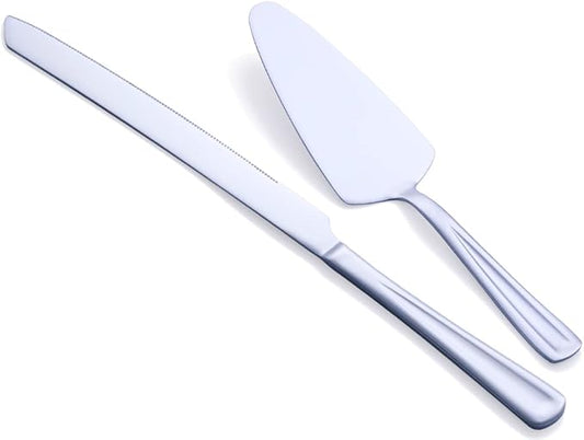 GoGeiLi Cake Knife and Server Set, Stainless Steel Cake Cutter Set for Wedding, Birthday, Parties