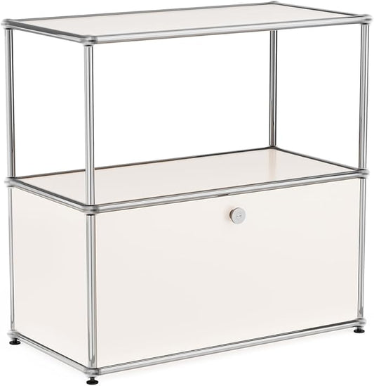 Modern Storage Cabinet Pantry Cabinet Versatile Free-Standing Organizer for Kitchen, Home, Office, Garage (White, D-15 D x 30" W x 29" H (1 Door))