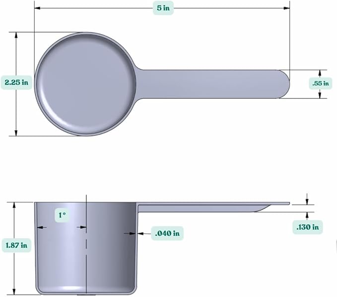 Supplement and Supply 106 mL (106 CC | 3.58 Oz.) Long Handle Scoop for Coffee, Protein Powder, Pet Food, Spices, Grains, Dry Goods ??Food-Grade BPA-Free Plastic Measuring Spoon (Pack of 25)