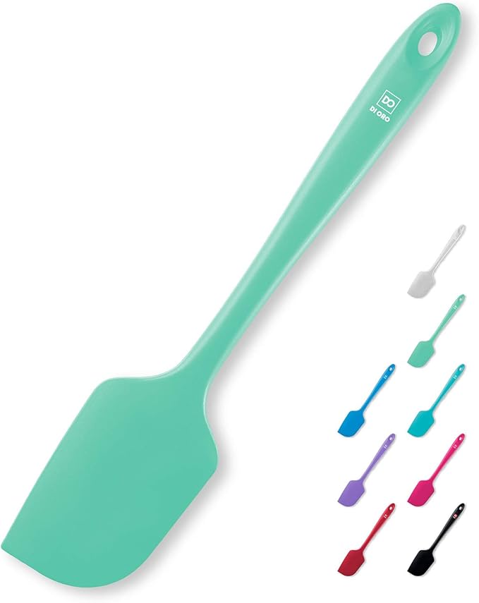 DI ORO Silicone Spatula - 600째F Heat-Resistant Rubber Kitchen Spatula for Baking, Scraping, & Mixing - BPA Free Nonstick Cookware Safe Flexible Utensil for Cooking - Seamless & Dishwasher Safe (Mint)