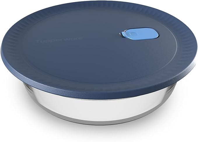 Tupperware Voila Glass Round Food Storage ??Airtight Baking Dish, 1.8 qt / 1.7 L