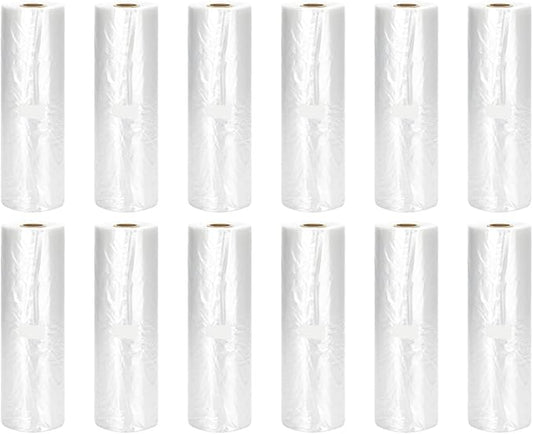 Immuson 12" x 20" Plastic Produce Bag on a Roll Food Storage Bags Clear Plastic Produce Bag for Fruits, Vegetable,Bread, Kitchen Bags (4200 Bags-12 Roll)