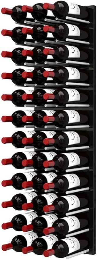Fusion Wine Wall Cork-Out (4 Foot, Black Acrylic, Satin Aluminum Peg, Stores 36 Bottles) ??Modular Wine Rack for Easy Install in Home Bar or Wine Cellar