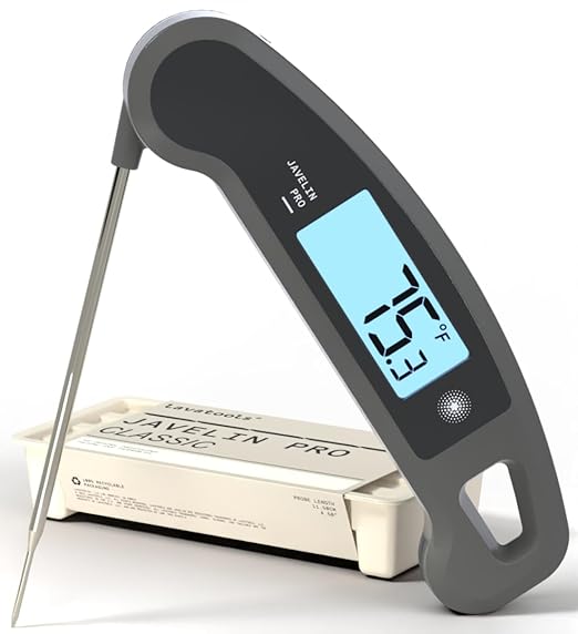 Lavatools Javelin짰 PRO Classic Ultra-Fast 2-Second Professional Digital Instant Read Meat Thermometer for Grill and Cooking, Auto-Rotating Backlit Display, IP65 Water Resistant, NSF Certified ??Sesame