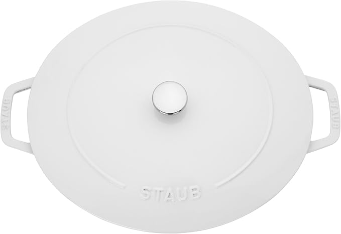 STAUB Cast Iron 6.25-qt Wide Oval Dutch Oven, Pure White