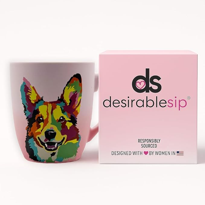 Soft Touch Yorkie Pink Mug - 18 Oz Yorkie Coffee Mug - Ceramic Tea Cups with Beautiful Box - Best Gift for Yorkie Lovers - Unique Ceramic Coffee Cups for Daily Use