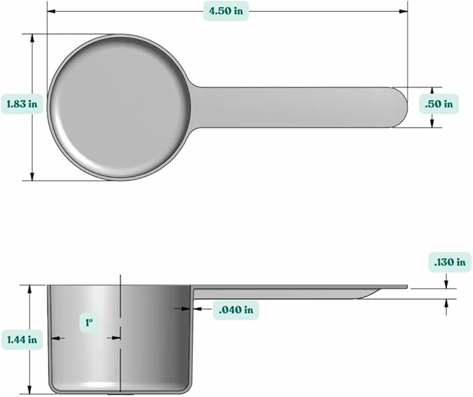Supplement and Supply 53 mL (1.8 Oz. | 3.58 Tbsp) Long Handle Scoop for Coffee, Protein Powder, Pet Food, Spices, Grains, Dry Goods ??Food-Grade BPA-Free Plastic Measuring Spoon (Pack of 1)