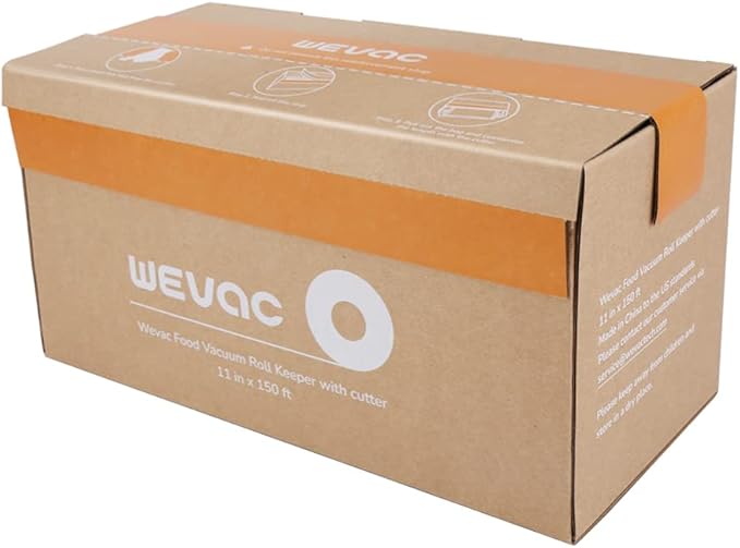 Wevac 11??x 150??Food Vacuum Seal Roll Keeper with Cutter, Ideal Vacuum Sealer Bags for Food Saver, BPA Free, Commercial Grade, Great for Storage, Meal prep and Sous Vide