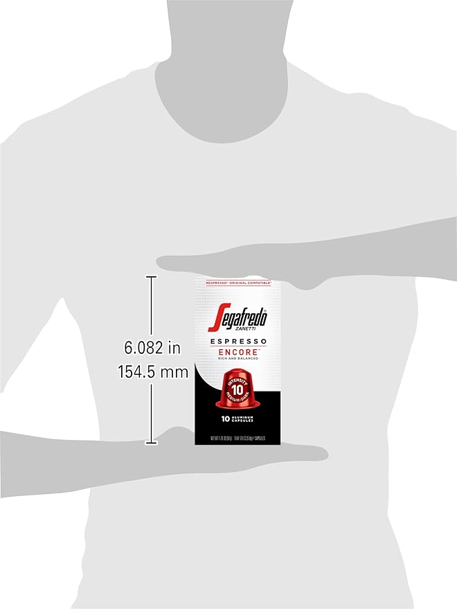 Segafredo Zanetti Espresso Capsules ??Aluminum Pods for Nespresso Original Machines ??Medium-Dark Roast Premium Espresso with a Rich Aroma ??Balanced, Intensity 10 ??Encore, 10 Count