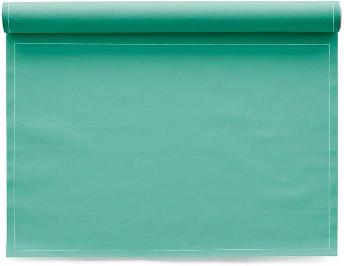 MY DRAP Washable and Reusable Cloth Placemat - 17.7 x 12.6 in (12 Per Roll, Cotton Aquamarine)