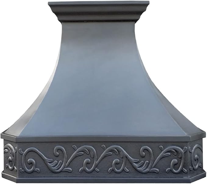 CT Copper Tailor Copper Vent Hood Island Mount,30'' W,39''H, 610 CFM Exhaust Fan,Stainless Steel Vent,LED Light,Dishwasher-Safe Baffle Filters,Smooth-Dark Patina,VH3A