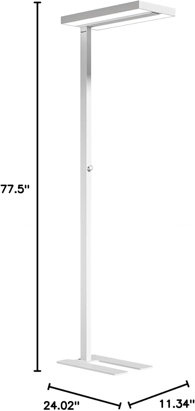 Honeywell LED Floor Lamp Modern - 02E Pro Sunturalux??Eye Caring Standing Light, 10400LM Dimmable Reading Tall Lampara for Home Office Living Room Bedroom,100W,4000K Natural Daylight