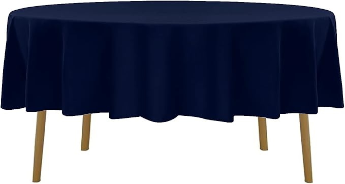 6 Pack Navy Blue Round Tablecloths 70 Inches Table Cloth Stain and Wrinkle Resistant Washable Polyester Table Cover Fabric for Party, Wedding,Dining,and Banquet Decoration