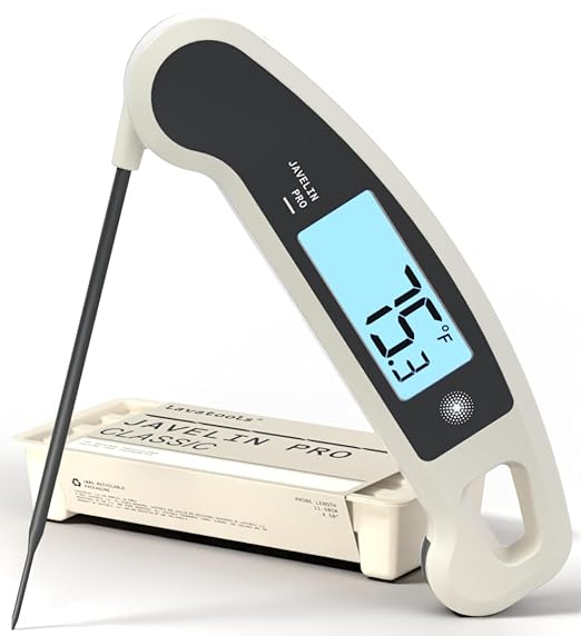 Lavatools Javelin짰 PRO Classic Ultra-Fast 2-Second Professional Digital Instant Read Meat Thermometer for Grill and Cooking, Auto-Rotating Backlit Display, IP65 Water Resistant ??Panda