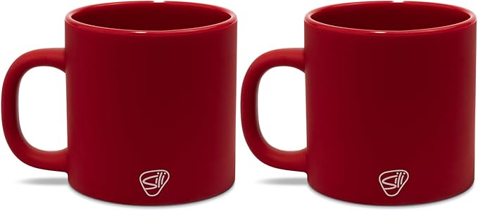 Silipint 16oz Silicone Coffee Mug ??Unbreakable Dishwasher Safe Microwave Oven & Freezer Compatible Travel Mug ??Non-Toxic Reusable Cup for Hot Coffee Tea or Cold Drinks, Classic Red - Pack of 2