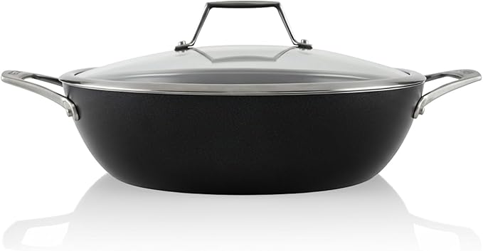 TECHEF - Onyx Collection - Nonstick Everyday Pan With Lid, 5 Qt Deep Frying Pan With Lid, For Sauteing, Frying, And Simmering, Induction Ready, PFOA-Free, Made In Korea