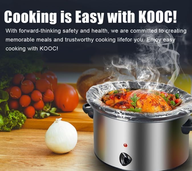 Slow Cooker Liners, 60 Count Cooking Bags Large Size Disposable Pot Liners Plastic Bags, Fit 3QT to 8QT for Slow Cooker Cooking Trays, 13"x 21"