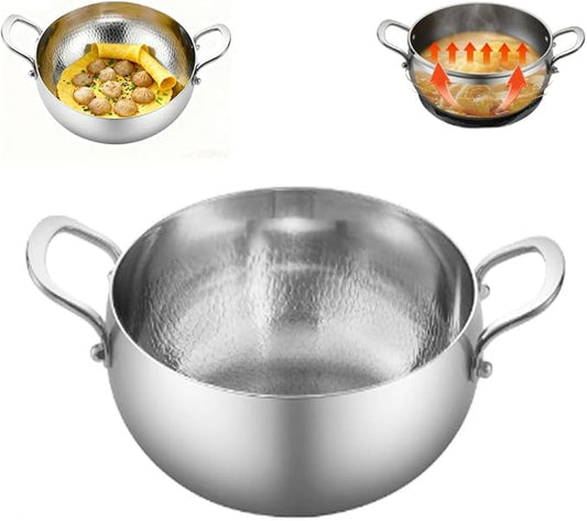 Titanium Hammered Soup Pot, Nonstick Soup Pot, Large Cooking Pot with Lid, Heavy Duty Induction Cooking Pot, Sturdy & Double Handle, Dishwasher Safe,No lid,11.02 in