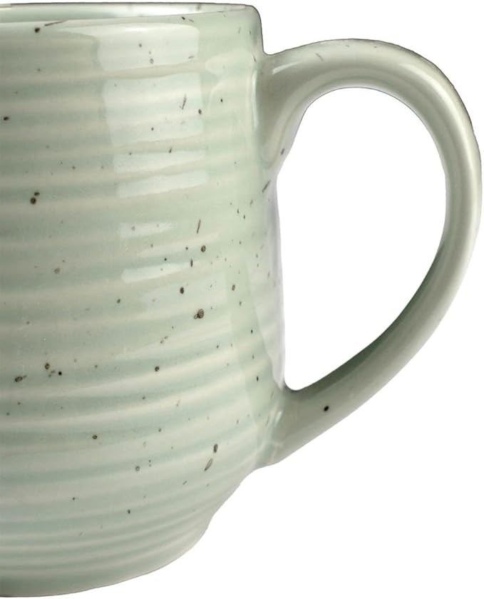 Sango Siterra Artist's Blend 17 oz. Stoneware Mug Set ??Service for 4, Rustic Design, Assorted Colors, Scratch-Resistant, Microwave & Dishwasher Safe, for Everyday Dining & Entertainment